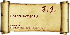 Bölcs Gergely névjegykártya